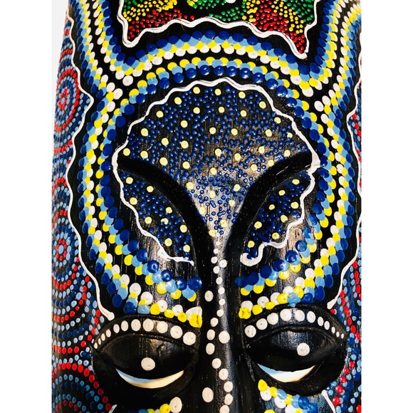 Balinese Tribal Mask - Wooden Aboriginal Wall Art - Picture 4 of 5